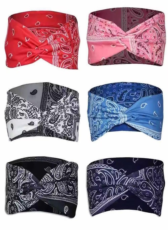 Labriciyon Pink Vintage Headbands for Women Headband Band Hair Women Headband Bandana Print Head Elastic Wrap Headband Hair Accessories` - Image 4